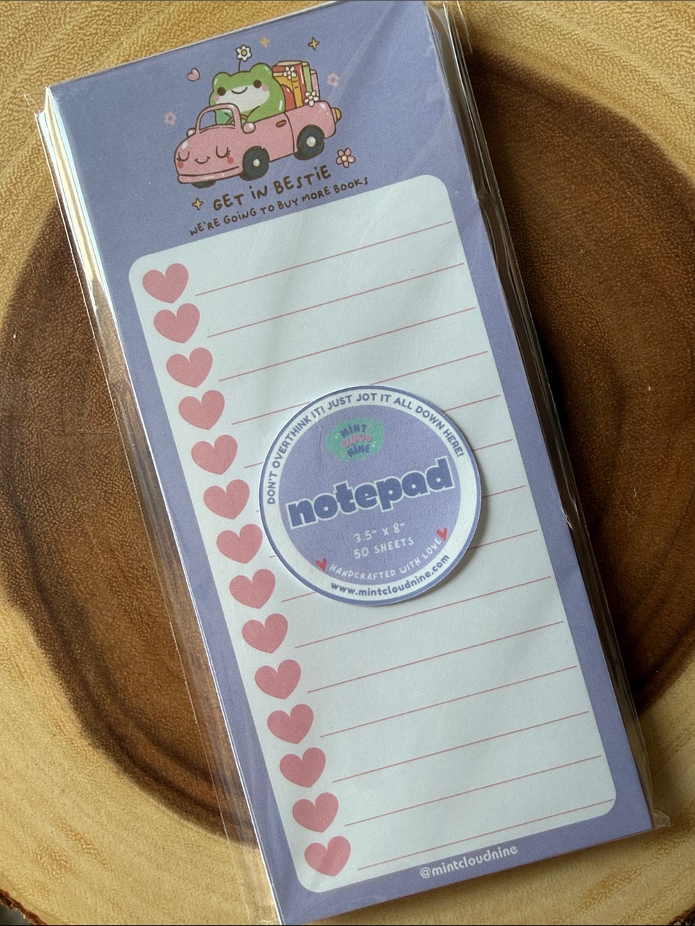 ☁️ 3/$30☁️ HANDCRAFTED NOTEPAD BY MINTCLOUDNINE - BOOKISH FROG
